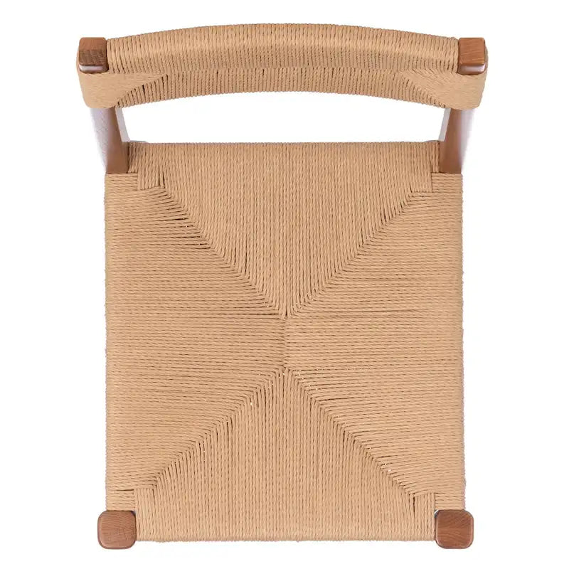 Lot de 2 chaises de salle à manger en rotin - Cadre en chêne massif naturel - 16L x 21P x 34H pouces
