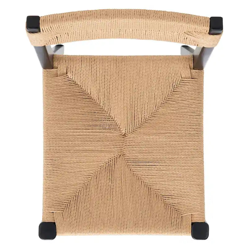 Lot de 2 chaises de salle à manger en rotin - Cadre en chêne massif naturel - 16L x 21P x 34H pouces