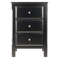 Table de chevet et d'appoint noire à 3 tiroirs - 15.75L x 15.75P x 23.63H pouces