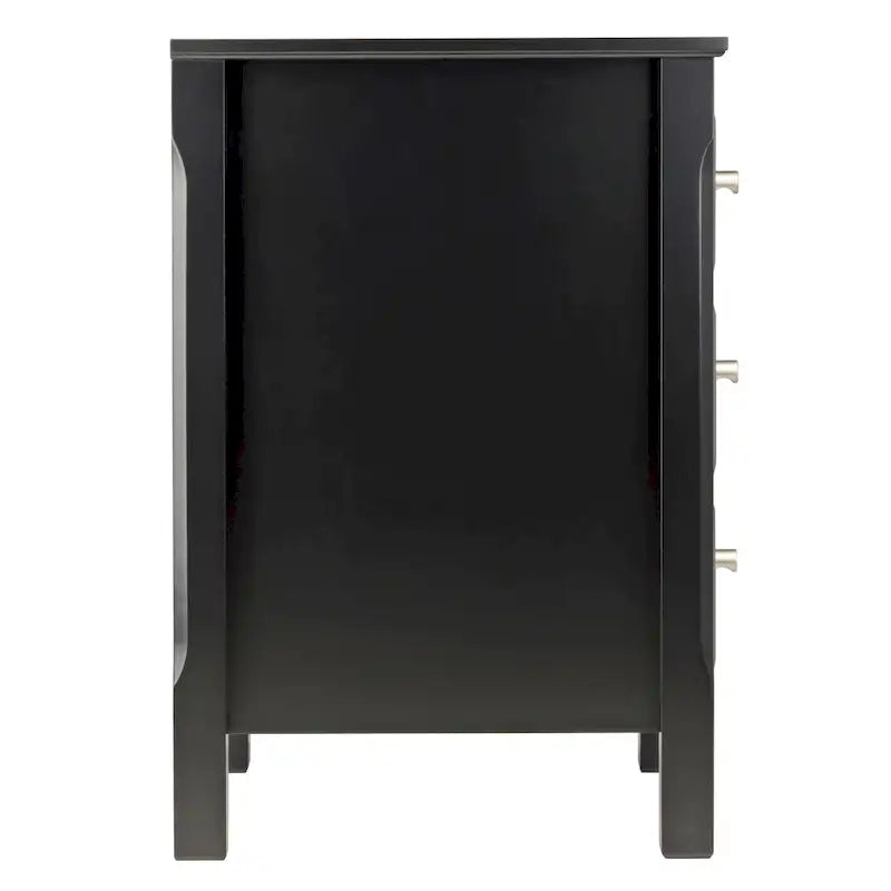 Table de chevet et d'appoint noire à 3 tiroirs - 15.75L x 15.75P x 23.63H pouces