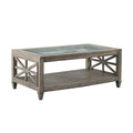 Table basse rectangulaire en verre trempé avec étagère - 45,5W x 19H pouces