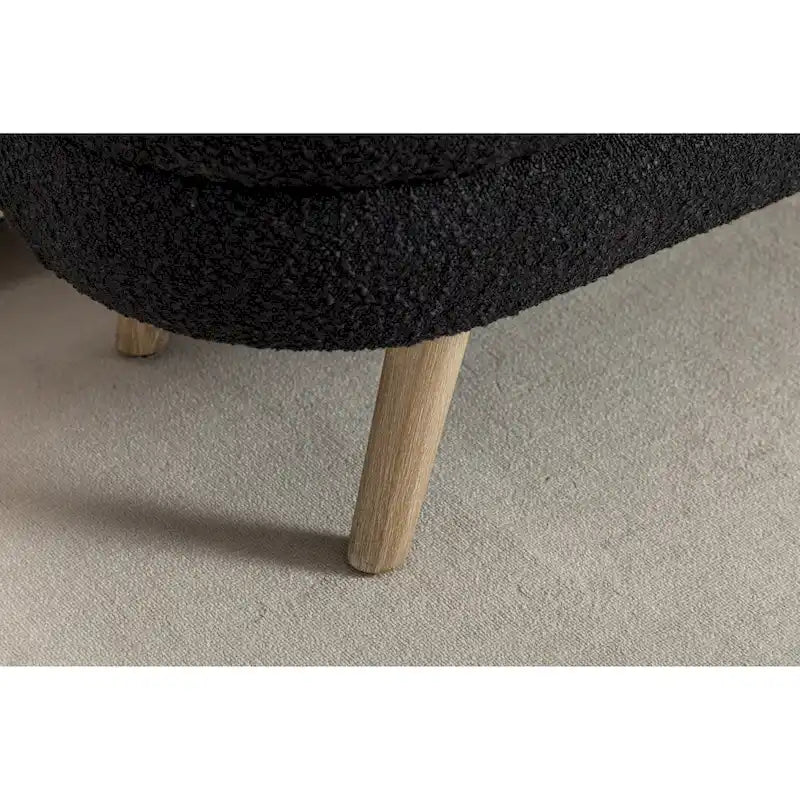 Banc de rangement capitonné en velours avec pieds en bois - Capacité de 136 kg