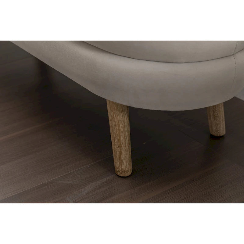 Banc de rangement capitonné en velours avec pieds en bois - Capacité de 136 kg