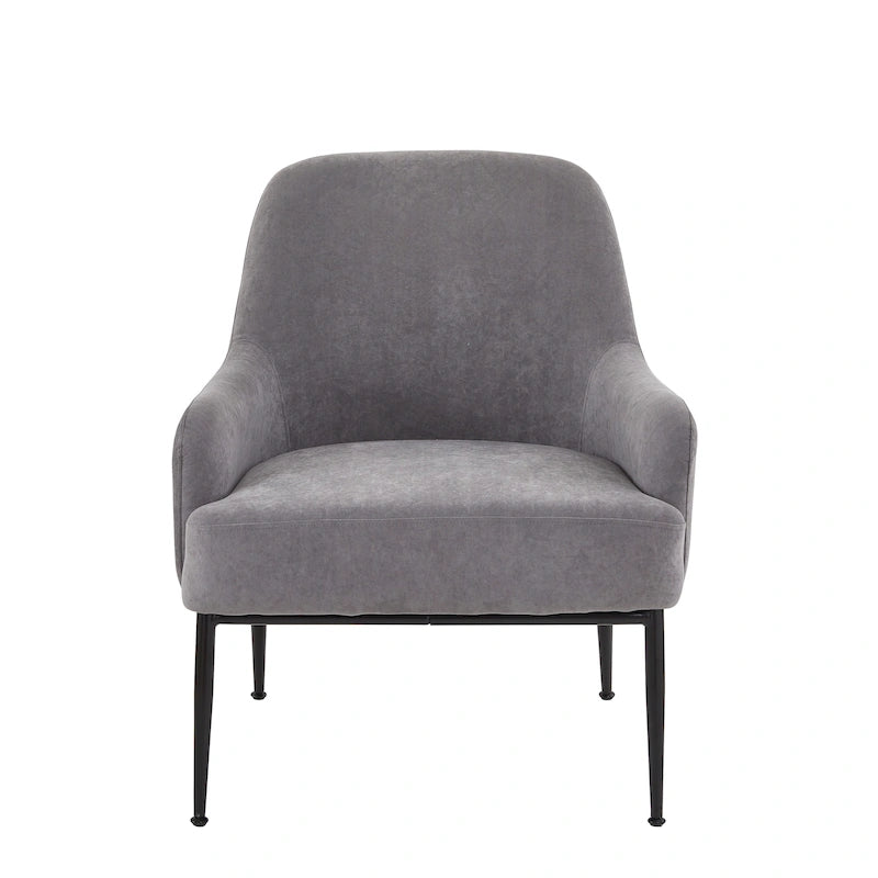 Fauteuil d'appoint d'intérieur en velours du milieu du siècle avec accoudoirs inclinés