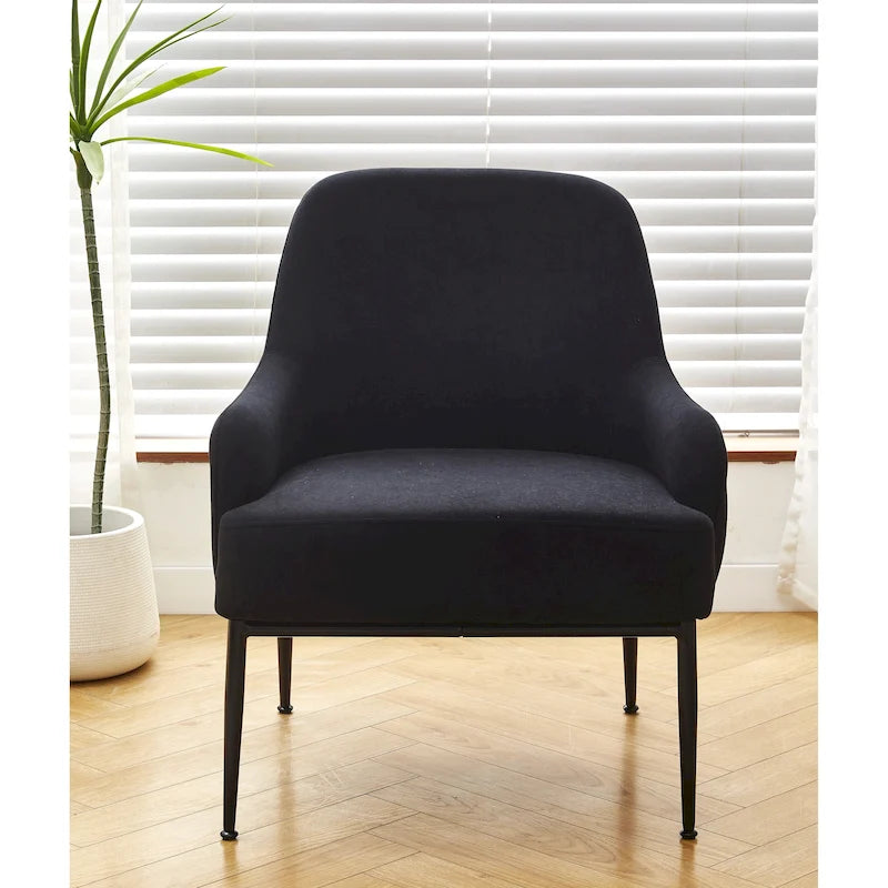 Fauteuil d'appoint d'intérieur en velours du milieu du siècle avec accoudoirs inclinés