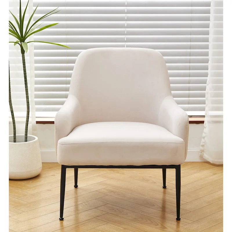 Fauteuil d'appoint d'intérieur en velours du milieu du siècle avec accoudoirs inclinés