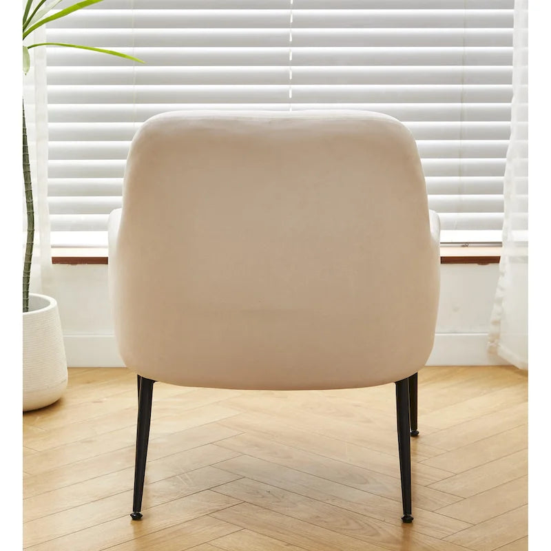 Fauteuil d'appoint d'intérieur en velours du milieu du siècle avec accoudoirs inclinés