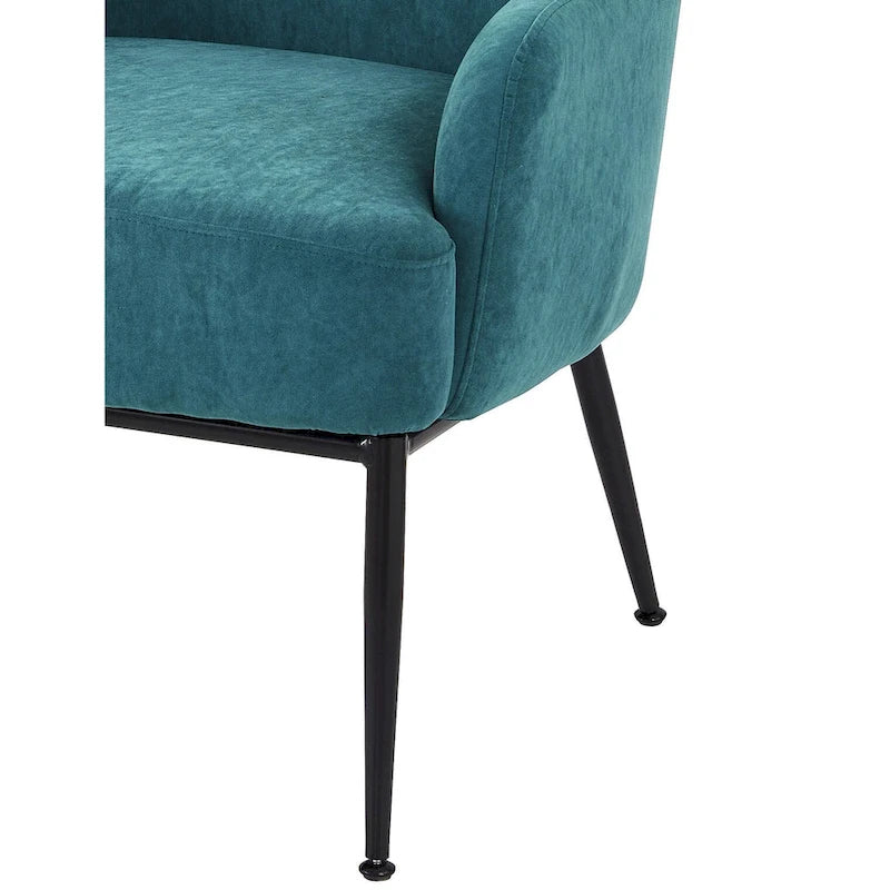 Fauteuil d'appoint d'intérieur en velours du milieu du siècle avec accoudoirs inclinés
