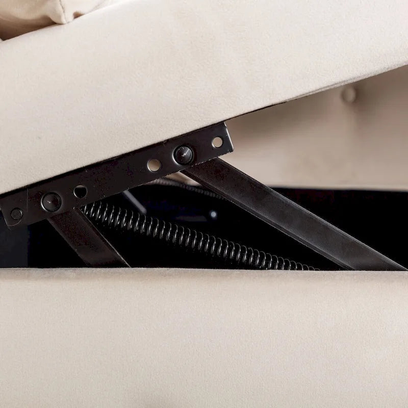 Chaise longue d'intérieur avec rangement et oreiller – Chaise longue rembourrée à accoudoirs roulés