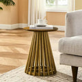 Table d'appoint ronde en bois - Table d'appoint en bois d'hévéa massif et MDF pour le salon