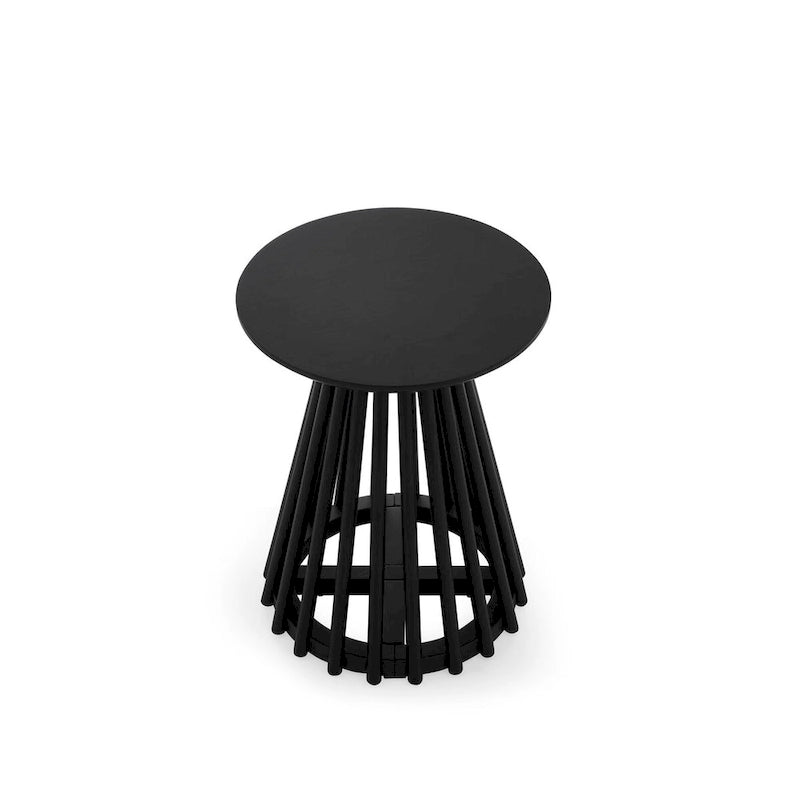 Table d'appoint ronde en bois - Table d'appoint en bois d'hévéa massif et MDF pour le salon