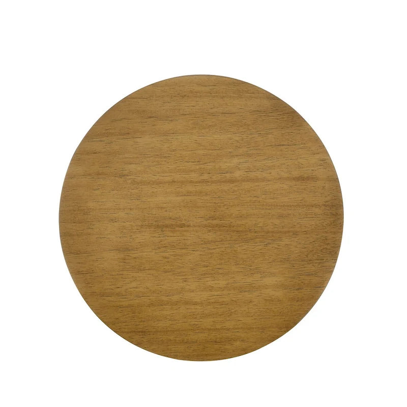 Table d'appoint ronde en bois - Table d'appoint en bois d'hévéa massif et MDF pour le salon