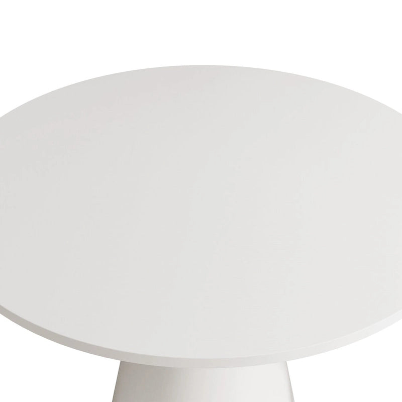 Table ronde à manger rétro pour 4 personnes - Plateau en MDF et hévéa avec pieds en bois composite