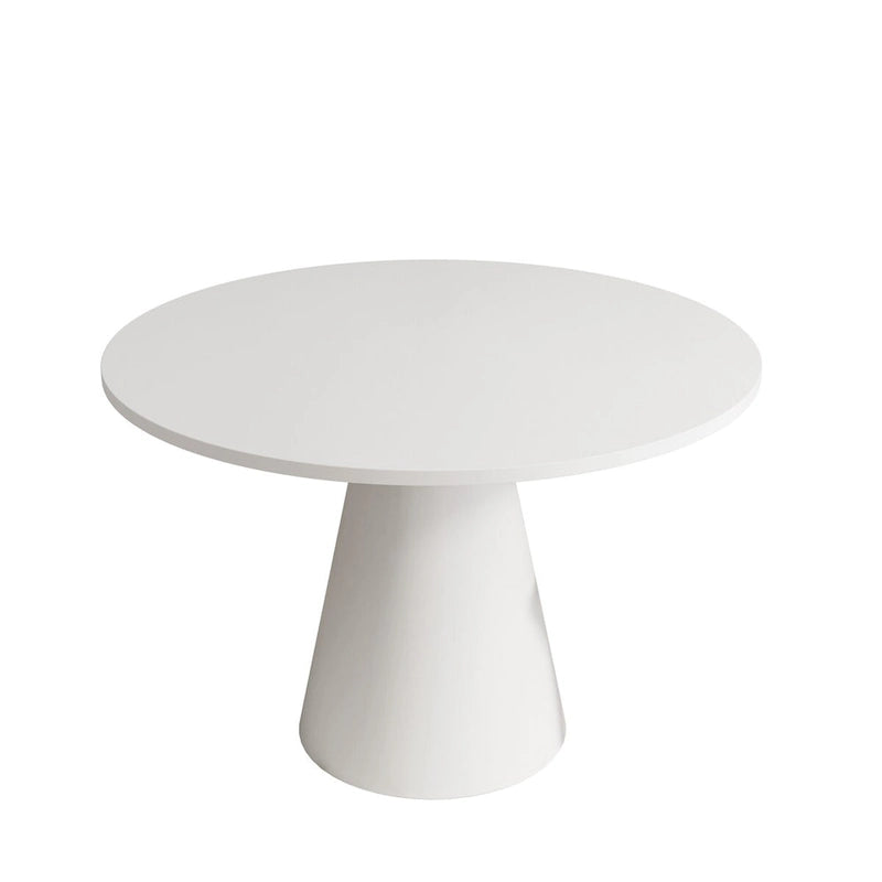 Table ronde à manger rétro pour 4 personnes - Plateau en MDF et hévéa avec pieds en bois composite