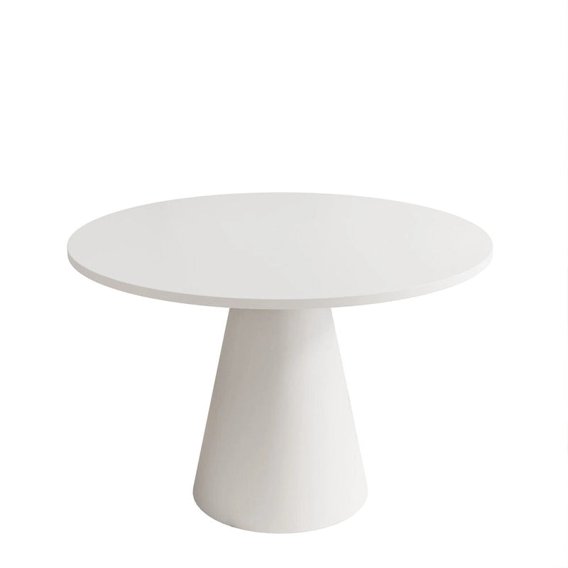 Table ronde à manger rétro pour 4 personnes - Plateau en MDF et hévéa avec pieds en bois composite