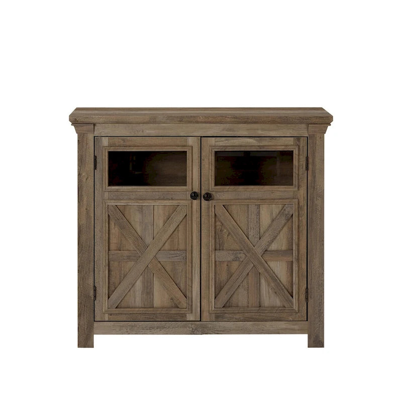 Buffet bahut 2 portes avec portes vitrées et étagère réglable – 96,5 cm L