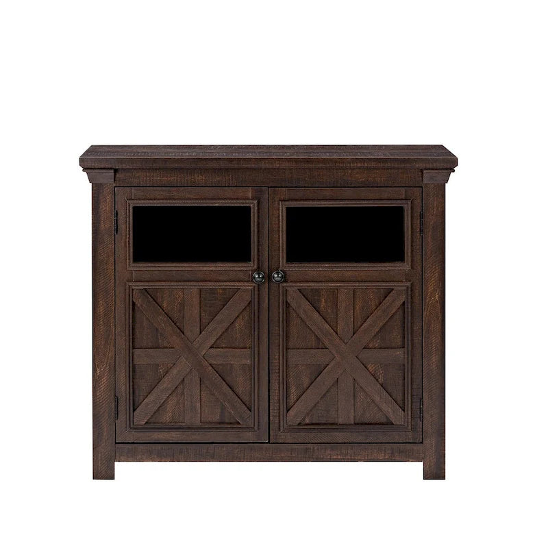 Buffet bahut 2 portes avec portes vitrées et étagère réglable – 96,5 cm L