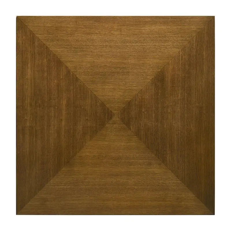 Table basse en noyer avec plateau à chevrons en losange