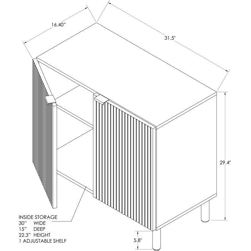 Meuble bas 2 portes - Fini noyer