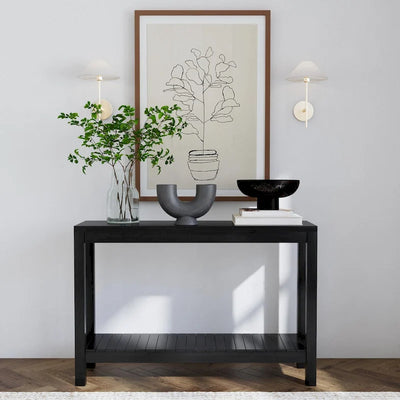 Petter Solid Wood Console Table with Shelf by East at Main