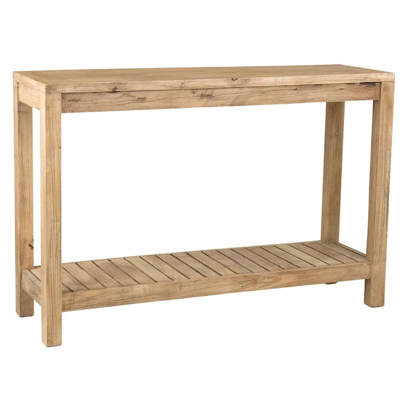 Console en bois massif avec étagère ouverte - Style Ferme Moderne