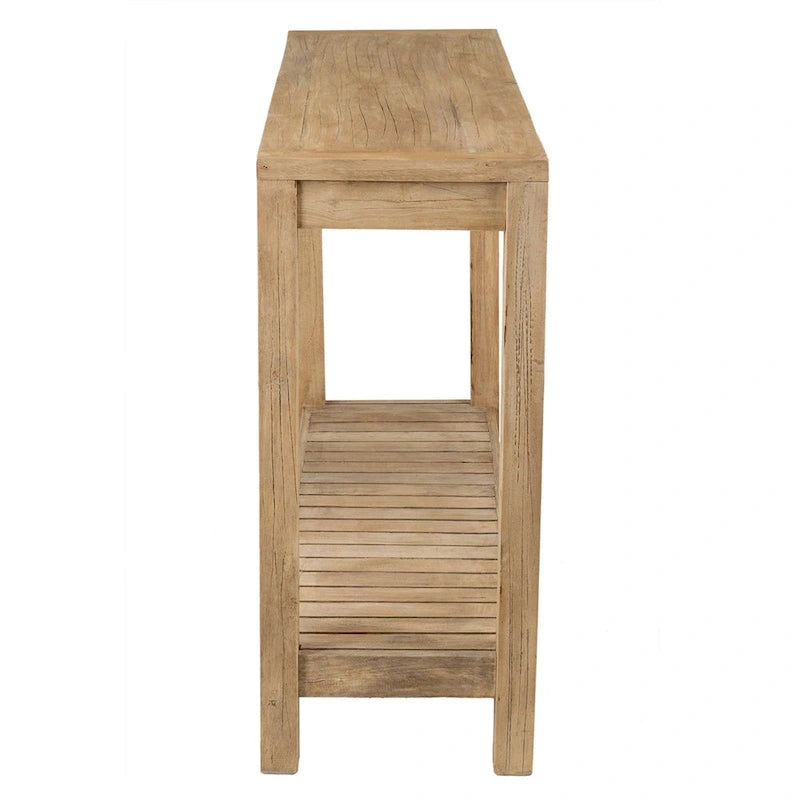 Console en bois massif avec étagère ouverte - Style Ferme Moderne