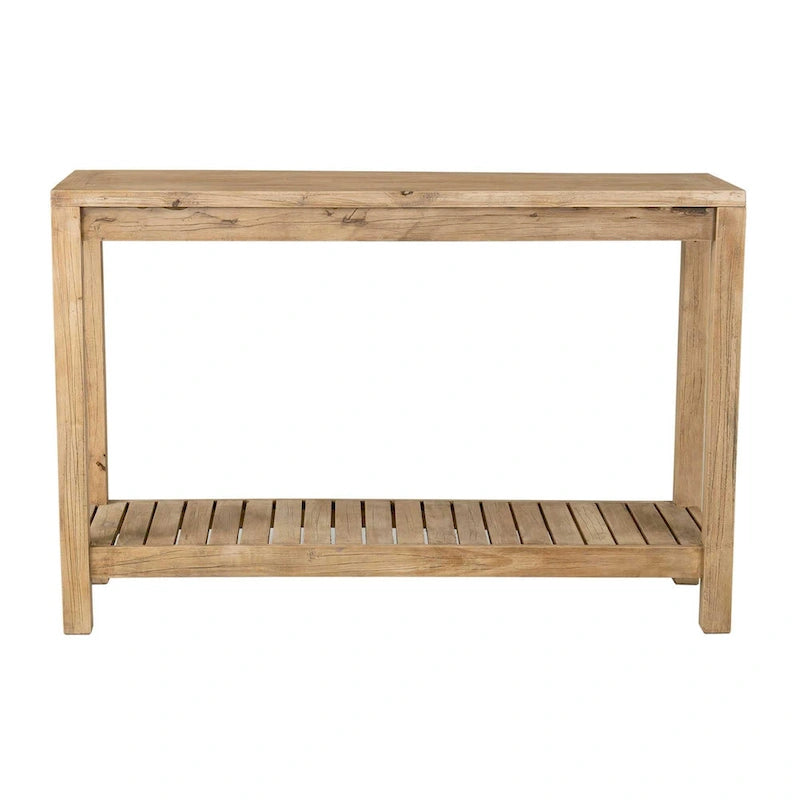 Console en bois massif avec étagère ouverte - Style Ferme Moderne