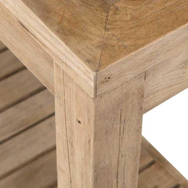 Console en bois massif avec étagère ouverte - Style Ferme Moderne