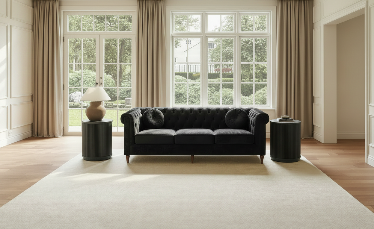 Classic Chesterfield Sofa - 无茶几场景图